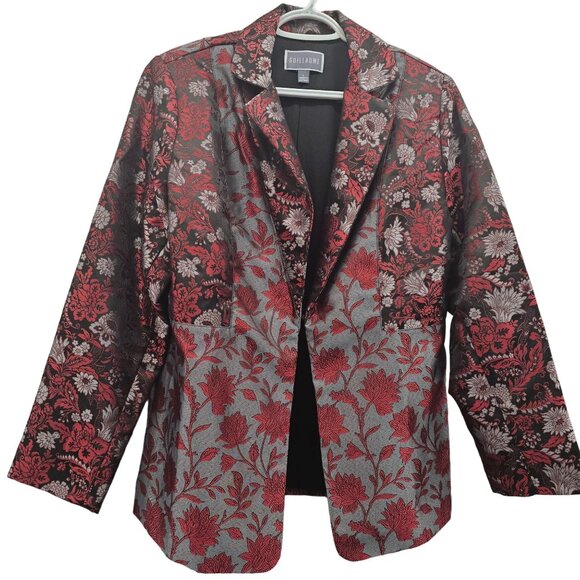 Guillaume Womens Floral Blazer Jacket Size L - Picture 1 of 10